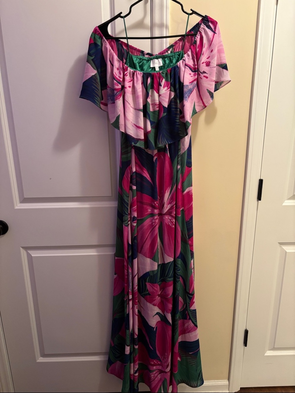 Sugarlips Pink and Green Floral Maxi Dress - Picture 3 of 4